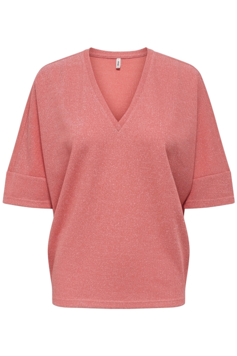 Only onlivy s/s glitter v-neck top cs jr